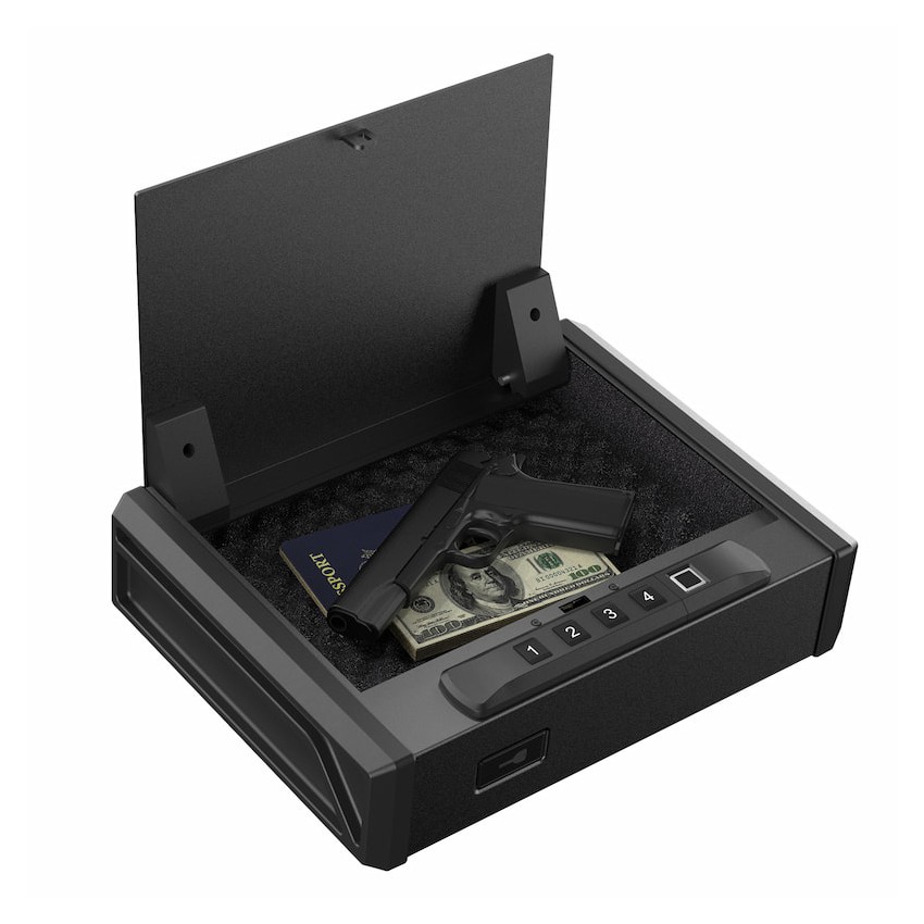 Pistol Safe with Biometric Fingerprint Lock for 2 Pistols-RPNB RP19001F
