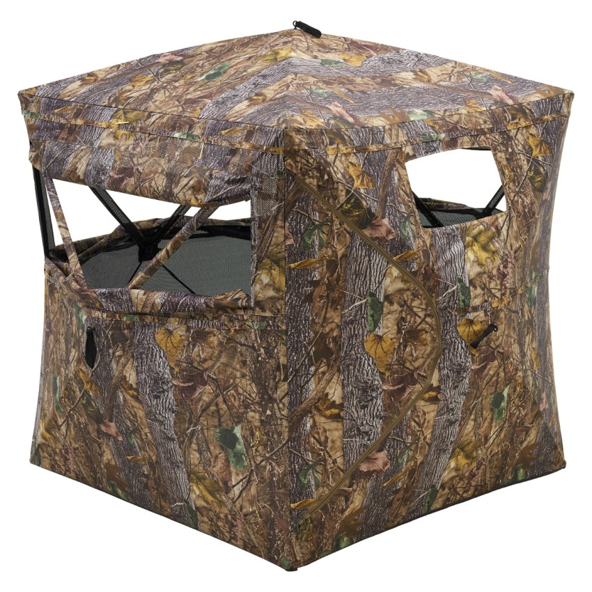 RPNB Hunting Blind One-Way 270 Degree See Through, 2-3 Person Portable Pop-Up Ground Blinds for Deer & Turkey Hunting