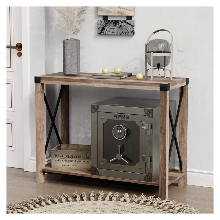 RPNB Large Home Fingerprint Retro Style Biometric Safe Box with Jewelry Drawer, 1.68 cuft-RPFV45