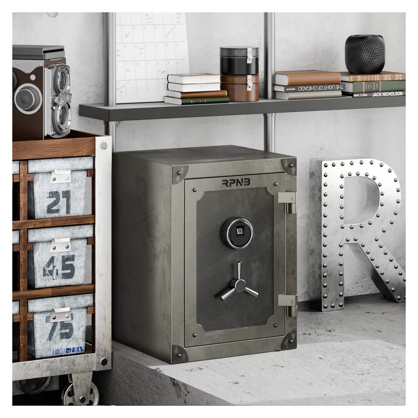 RPNB Large Home Biometric Retro Style Fingerprint Safe Box with Jewelry Drawer, 2.62 cuft-RPFV60