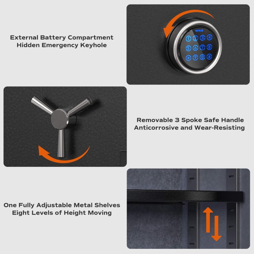Digital Keypad Fireproof Safe, Deluxe Safe Box, 1.29 Cubic Feet, RPNB RPEFS50