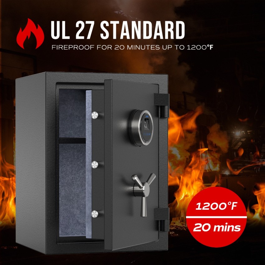 High Capacity Digital Fireproof Safe with Adjustable Shelf for Money & Jewelry, 1.29 Cubic Feet, RPNB RPFS50