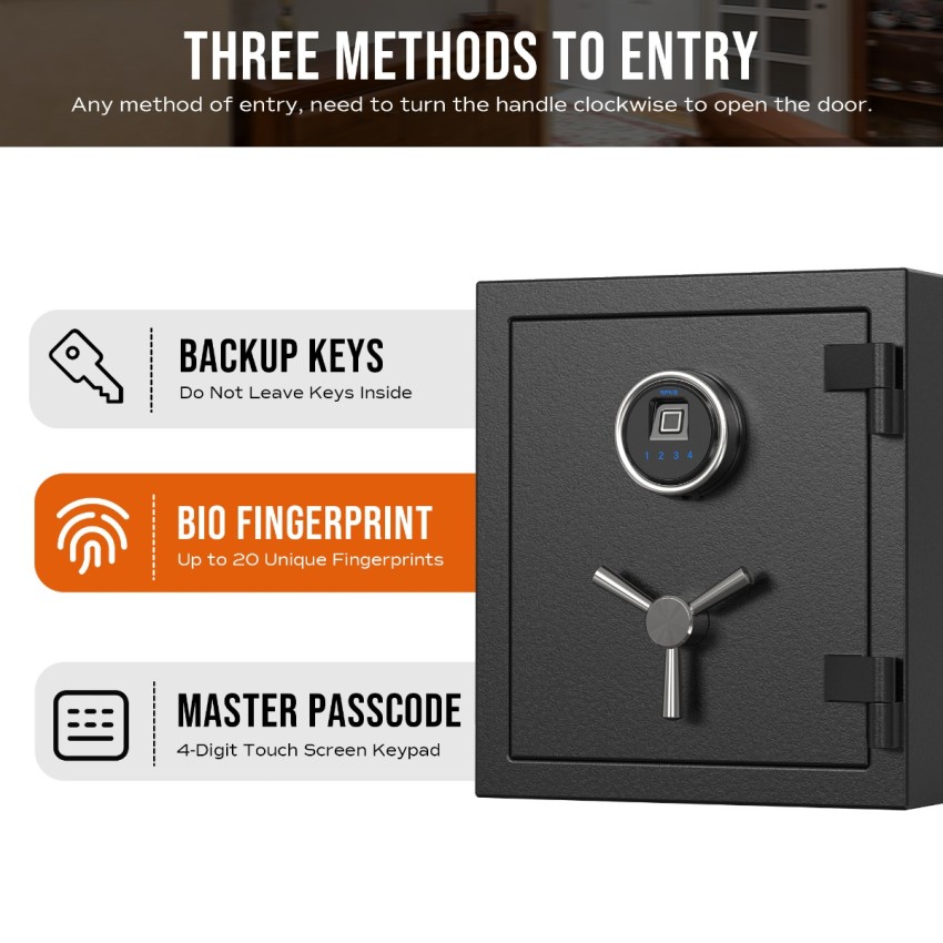 Deluxe Fireproof Safe with Smart Touchscreen Keypad, Perfect for Office & Home, 0.84 Cubic Feet, RPNB RPFS40