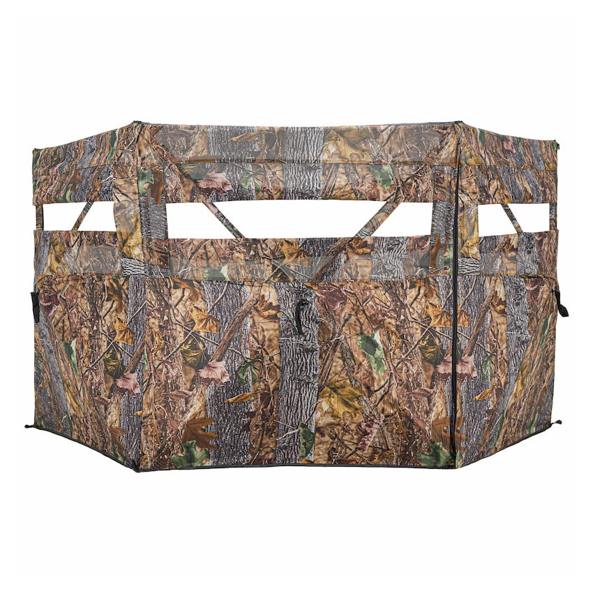 RPNB 3-Hub Easy Setup Camouflage Ground Hunting Blinds, Pop-Up One-Way See-Through Dual Hub Stakeout Hunting Screen