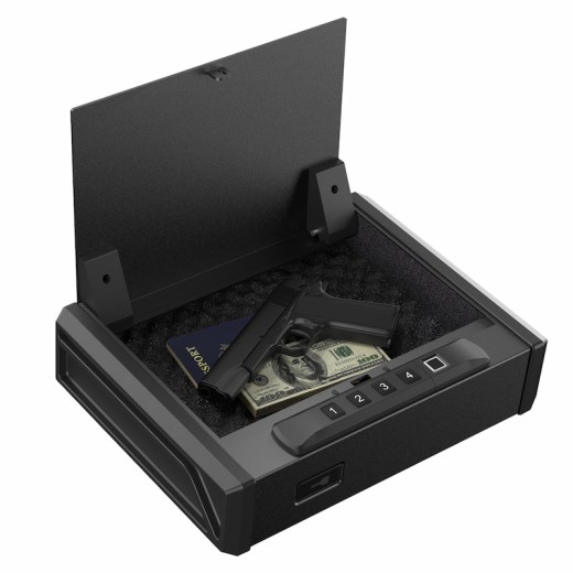Pistol Safe with Biometric Fingerprint Lock for 2 Pistols-RPNB RP19001F