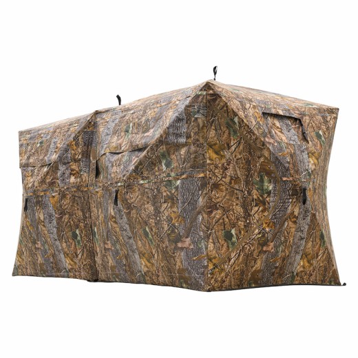 RPNB Huntuing Ground Blind, One-Way See-Through Side-By-Side 4-6 Person Hunting Blind, Two Pop-Up Camouflage Hunting Tents with Noise-Free Windows